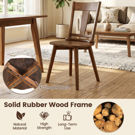 Dining Chairs Set of 2 with Solid Wood Backrest for Kitchen Dining Room-Walnut LuxuryLifeWay Online Store
