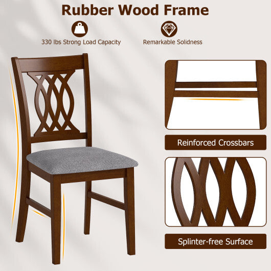 Dining Chairs Set of 2 Dining Room Chairs with Padded Seat for Kitchen Living Room-Walnut LuxuryLifeWay Online Store