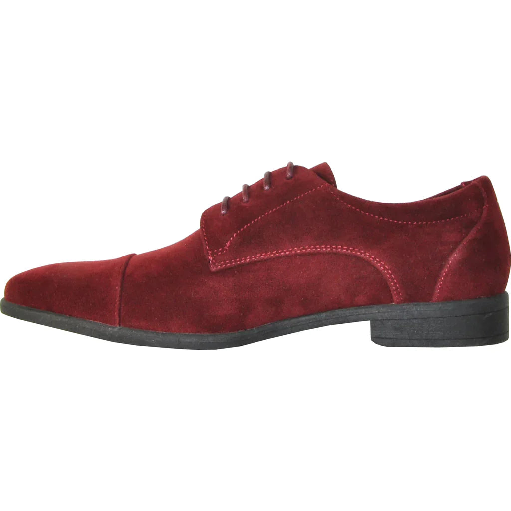 VANGELO Men Dress Shoe KING-4 Oxford Formal Tuxedo for Prom and Wedding Burgundy LuxuryLifeWay Online Store