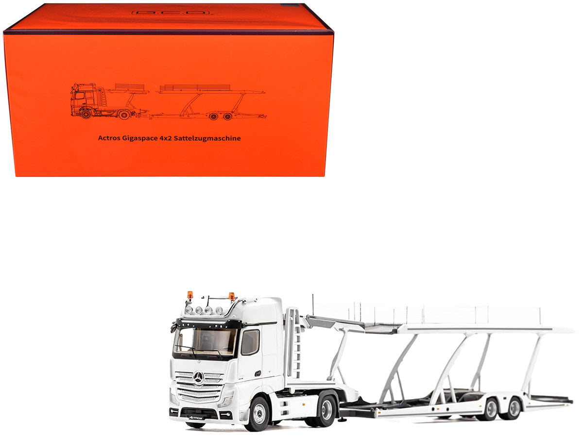 Mercedes-Benz Actros Auto Transporter White 1/64 Diecast Model by GCD LuxuryLifeWay Online Store