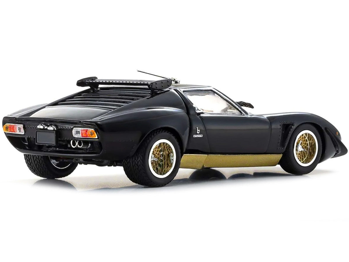 Lamborghini Miura SVR Black with Gold Accents and Wheels 1/43 Diecast Model Car by Kyosho LuxuryLifeWay Online Store