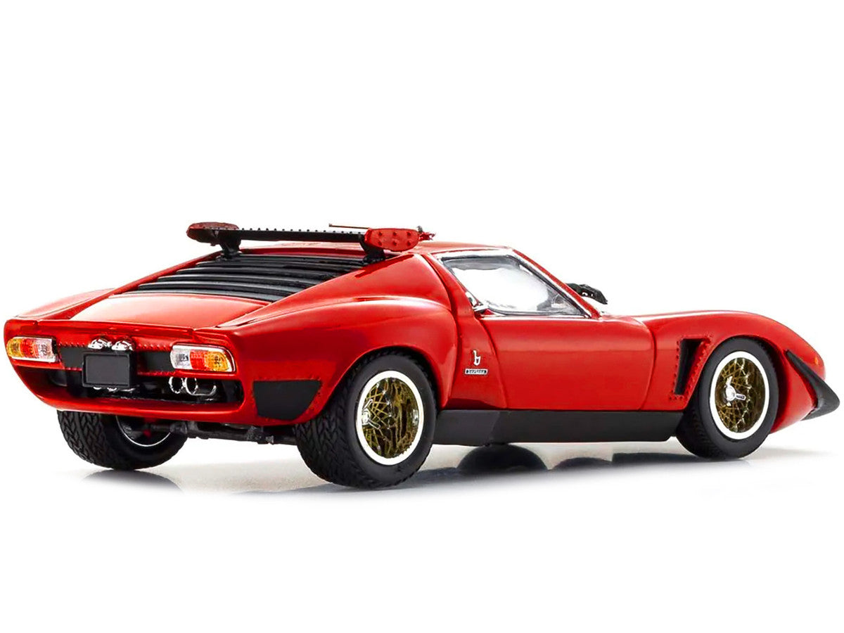 Lamborghini Miura SVR Red with Black Accents and Gold Wheels 1/43 Diecast Model Car by Kyosho LuxuryLifeWay Online Store