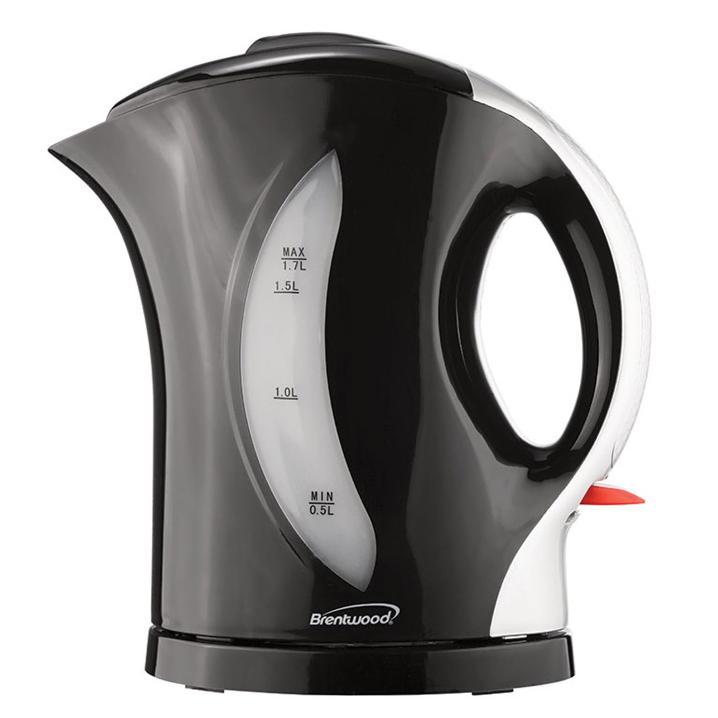Brentwood 1.7 Liter Cordless Plastic Tea Kettle in Black with Silver Handle LuxuryLifeWay Online Store