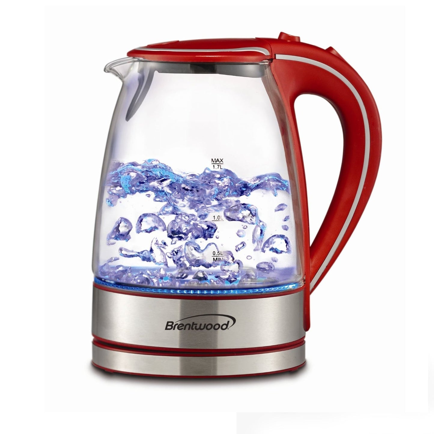 Brentwood Tempered Glass Tea Kettles, 1.7-Liter, Red LuxuryLifeWay Online Store