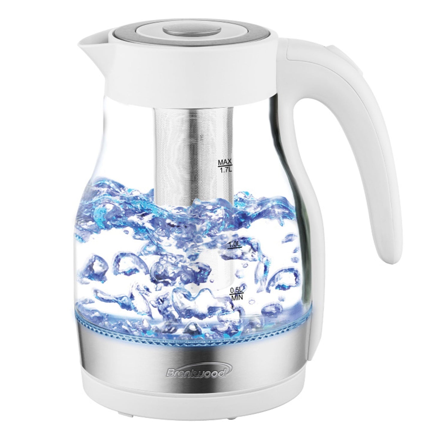 Brentwood Glass 1.7 Liter Electric Kettle with Tea Infuser in White LuxuryLifeWay Online Store