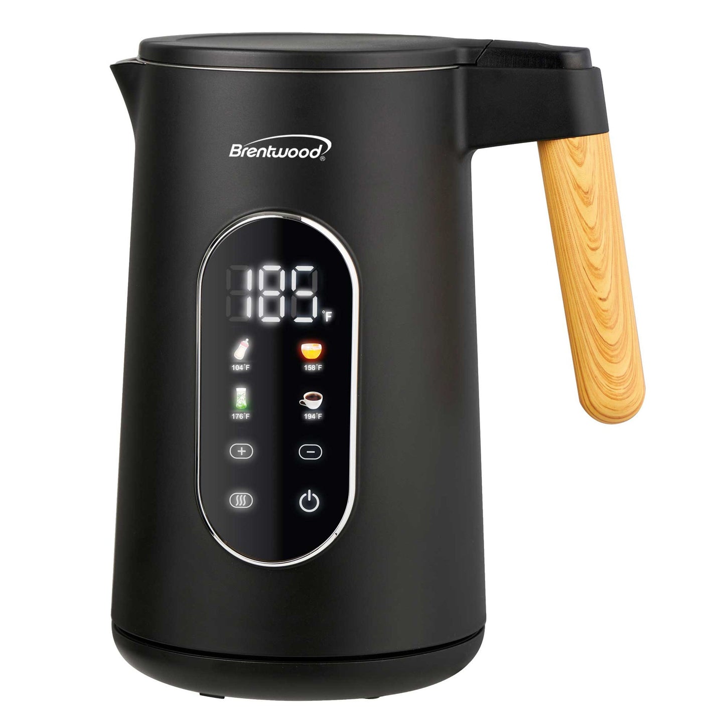 Brentwood 1.7L 1100W Cordless Cool Touch Digital Electric Kettle in Black with Temperature Control LuxuryLifeWay Online Store