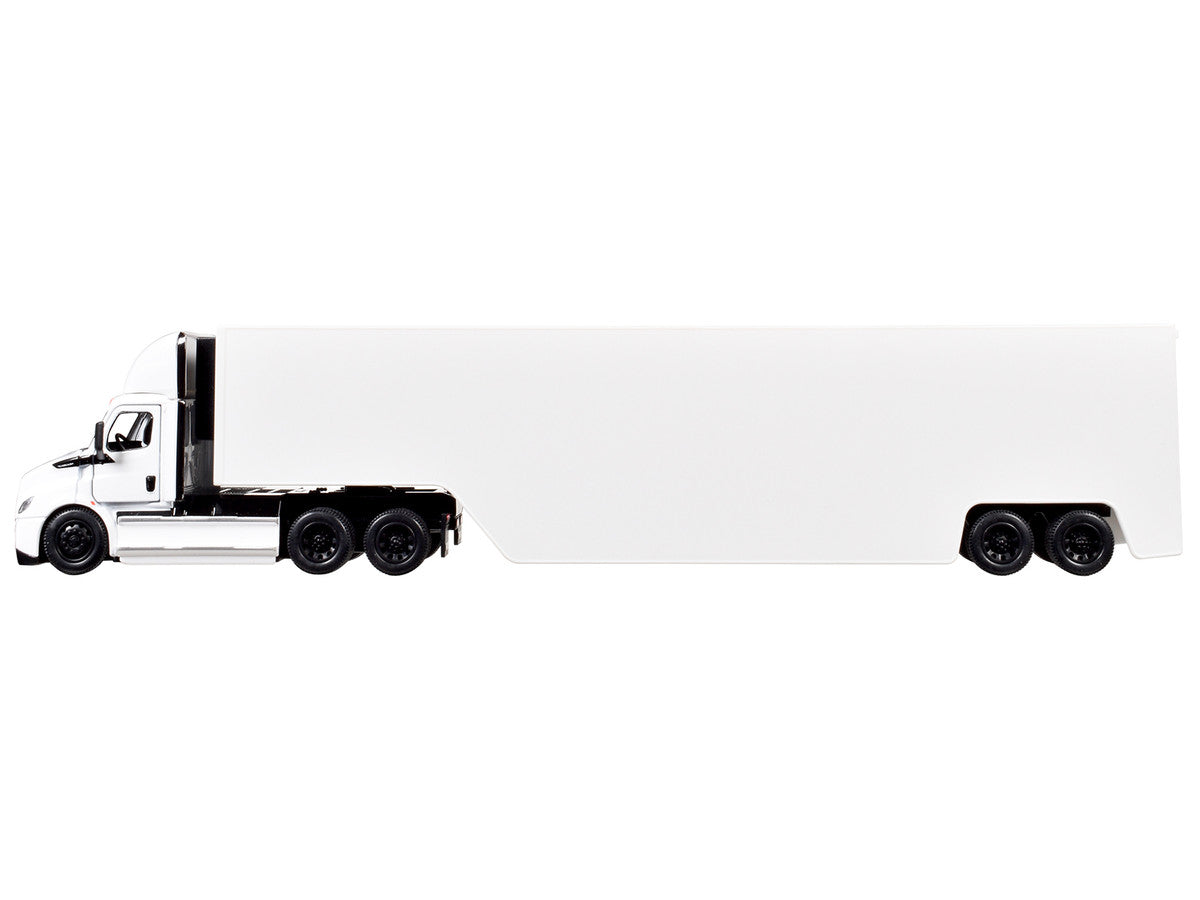 Freightliner eCascadia Truck with Container Trailer White 1/62 Diecast Model Car by Kinsmart LuxuryLifeWay Online Store