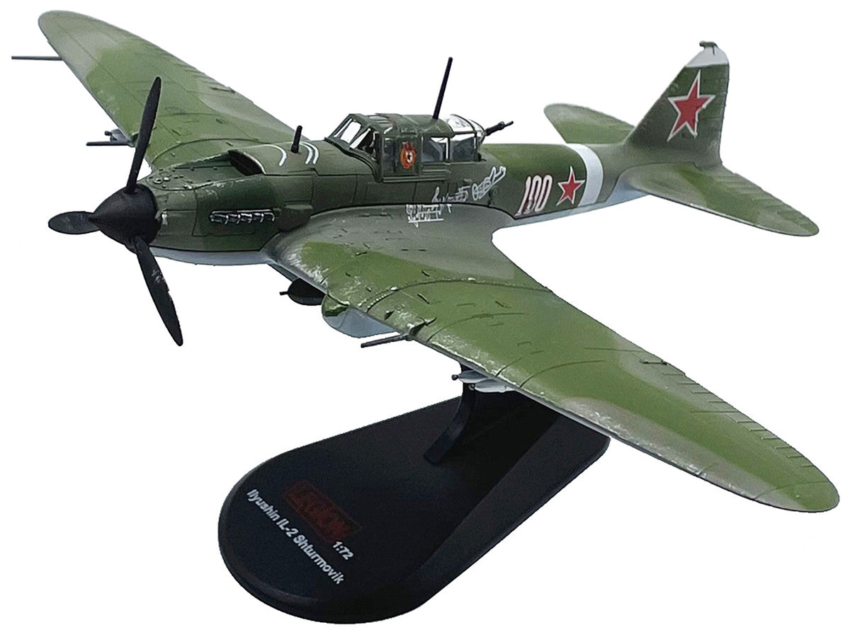 Ilyushin IL-2M3 Sturmovik Aircraft #100 Green Camouflage "Piloted by Vasily Emelyanenko" Soviet Air Force 1/72 Diecast Model Airplane by Legion LuxuryLifeWay Online Store