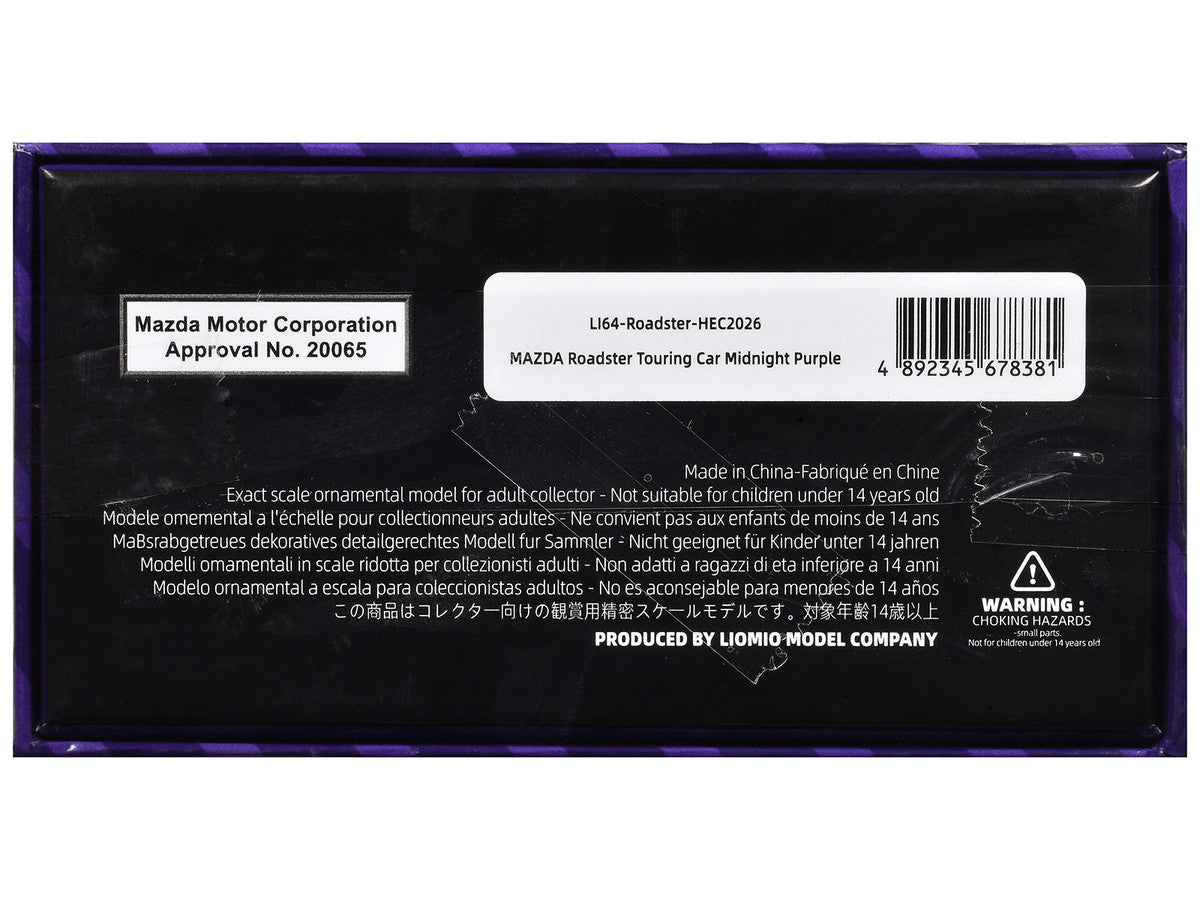 Mazda Roadster Touring Car RHD (Right Hand Drive) Midnight Purple Metallic "Hobby Expo China 2026 Event Edition" 1/64 Diecast Model Car by Liomio LuxuryLifeWay Online Store