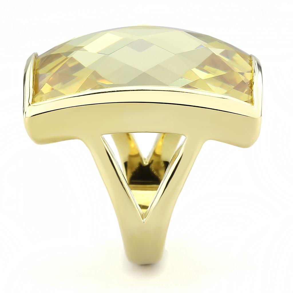 LO1251 - Gold Brass Ring with AAA Grade CZ in Topaz LuxuryLifeWay Online Store