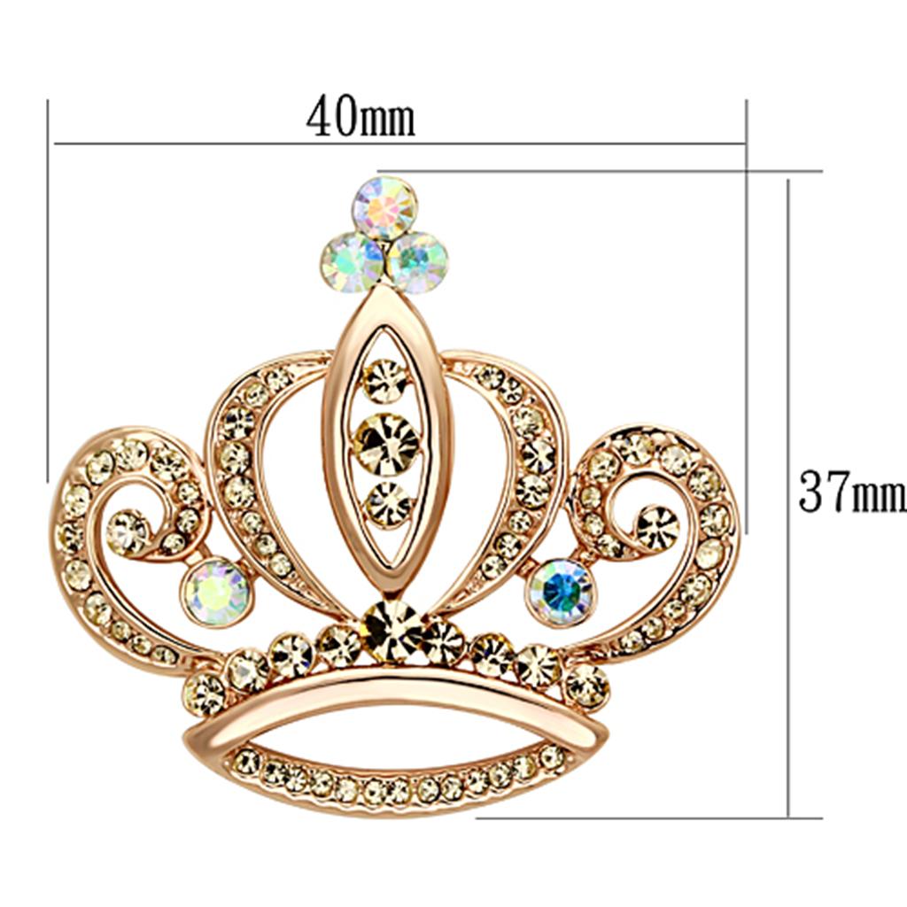 LO2871 - Flash Rose Gold White Metal Brooches with Top Grade Crystal in Multi Color LuxuryLifeWay Online Store