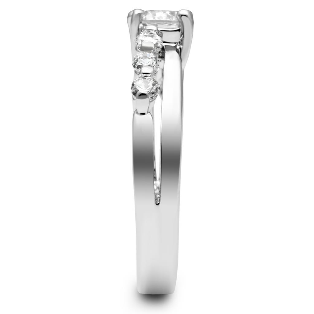 LO4713 - Rhodium Brass Ring with AAA Grade CZ in Clear LuxuryLifeWay Online Store