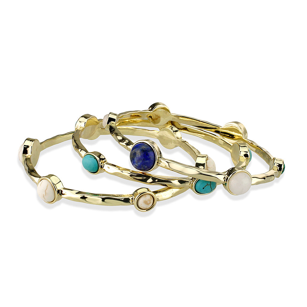 LO4786 - Bangle 64 mm, Brass, Flash Gold, Assorted, Multi Color, N/A LuxuryLifeWay Online Store