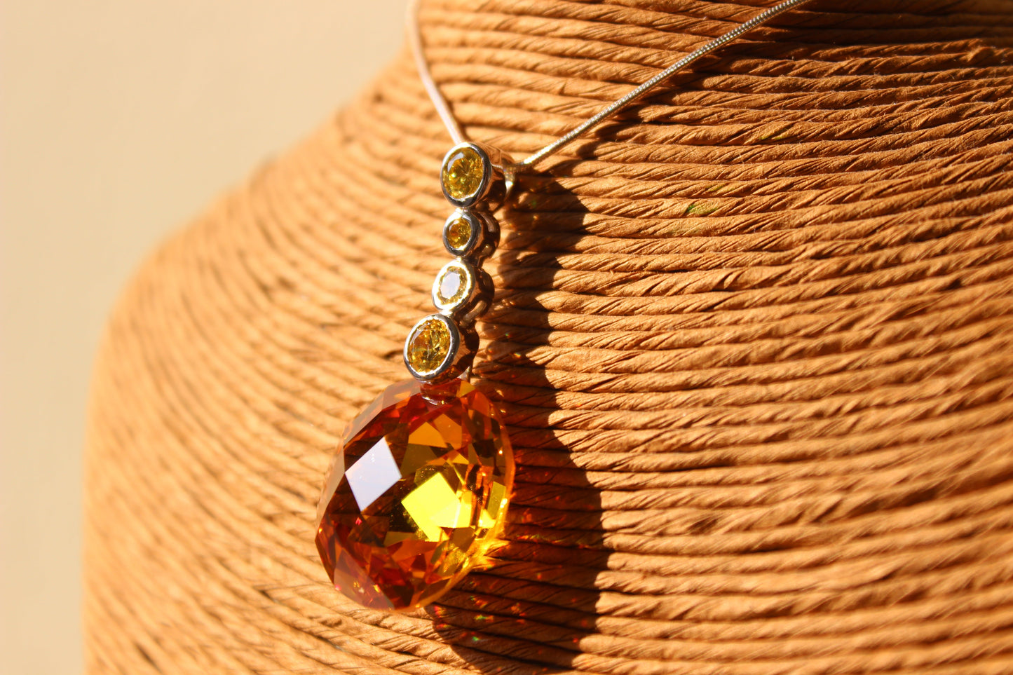 LOAS1388 - 14 K Gold tone 925 Sterling Silver Chain Pendant with AAA Grade CZ in Yellow LuxuryLifeWay Online Store