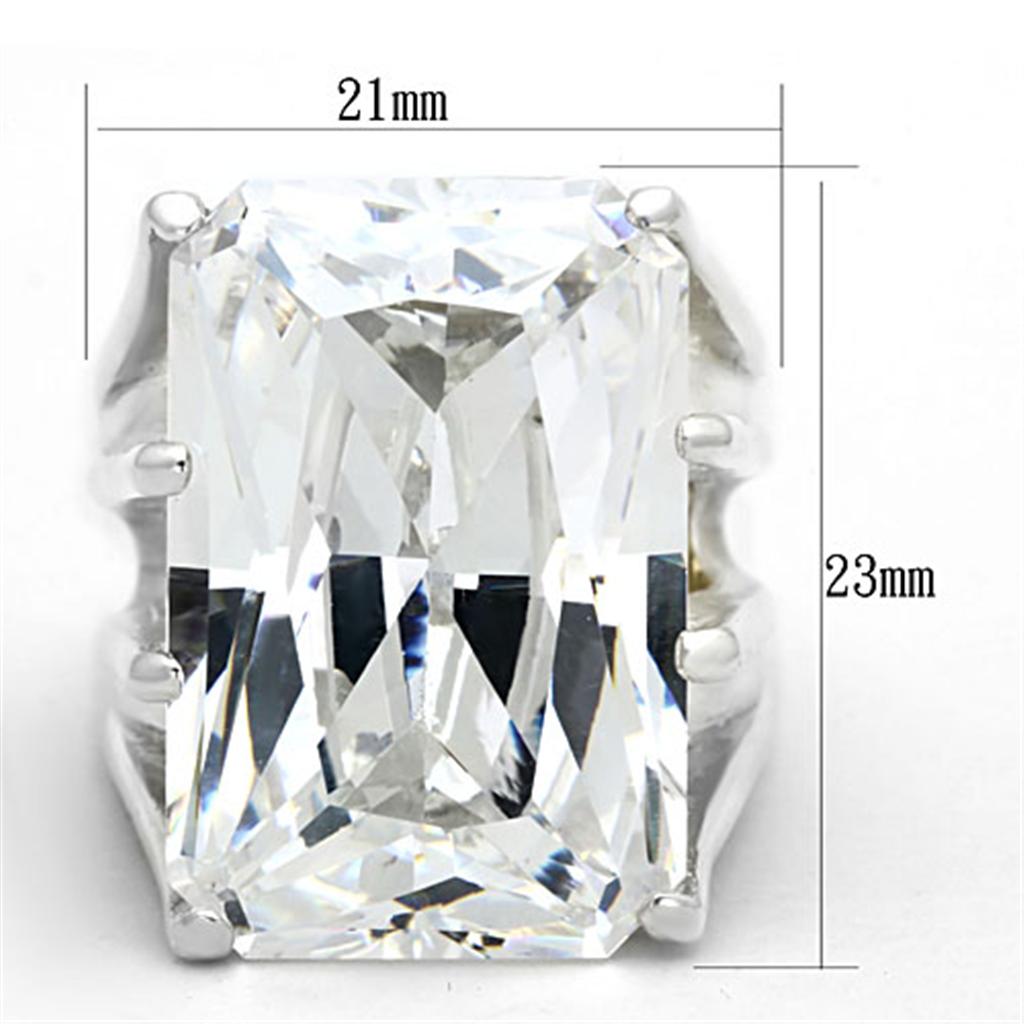 LOS666 - Silver 925 Sterling Silver Ring with AAA Grade CZ in Clear LuxuryLifeWay Online Store