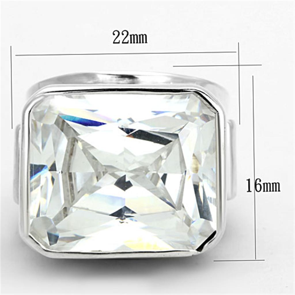 LOS670 - Silver 925 Sterling Silver Ring with AAA Grade CZ in Clear LuxuryLifeWay Online Store