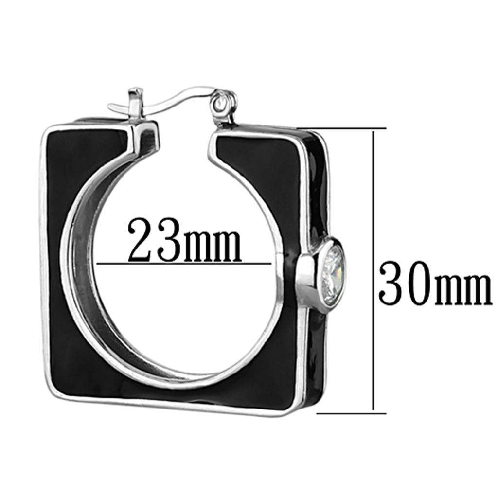 LOS754 - Rhodium 925 Sterling Silver Earrings with AAA Grade CZ in Clear LuxuryLifeWay Online Store