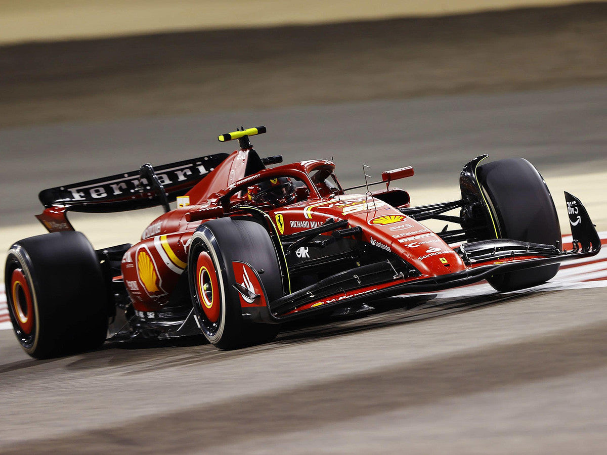 Ferrari SF-24 #55 Carlos Sainz 3rd Place Formula One F1 "Bahrain GP" (2024) with Acrylic Display Case 1/18 Model Car by LookSmart LuxuryLifeWay Online Store