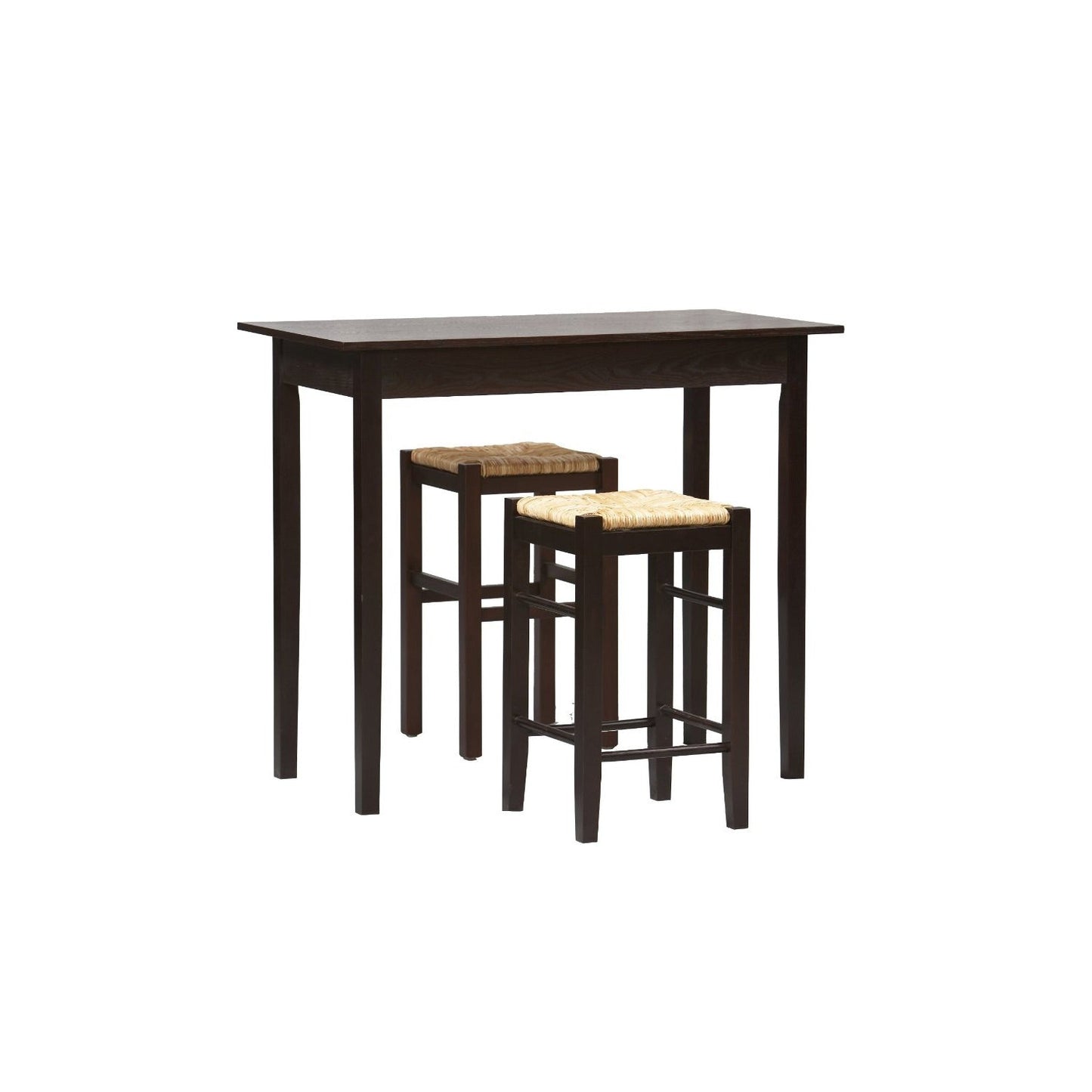 3 Piece Espresso Dining Set with Table and 2 Backless Stools LuxuryLifeWay Online Store