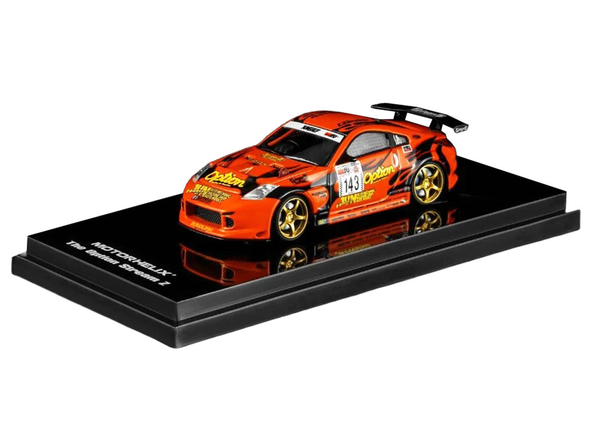 Nissan Fairlady Z RHD (Right Hand Drive) #143 "Option Stream Z" Orange with Graphics 1/64 Diecast Model Car by MotorHelix LuxuryLifeWay Online Store