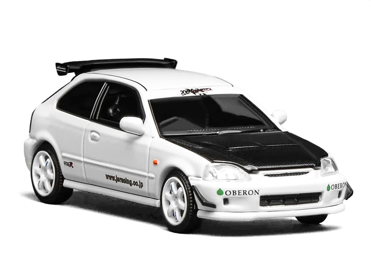Honda Civic Type R (EK9) RHD (Right Hand Drive) "J's Racing" White 1/64 Diecast Model Car by MotorHelix LuxuryLifeWay Online Store