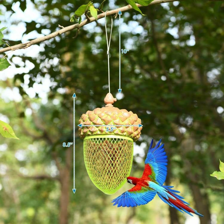 Outdoor Metal Mesh Bird Feeder with Metal Acorn Roof LuxuryLifeWay Online Store