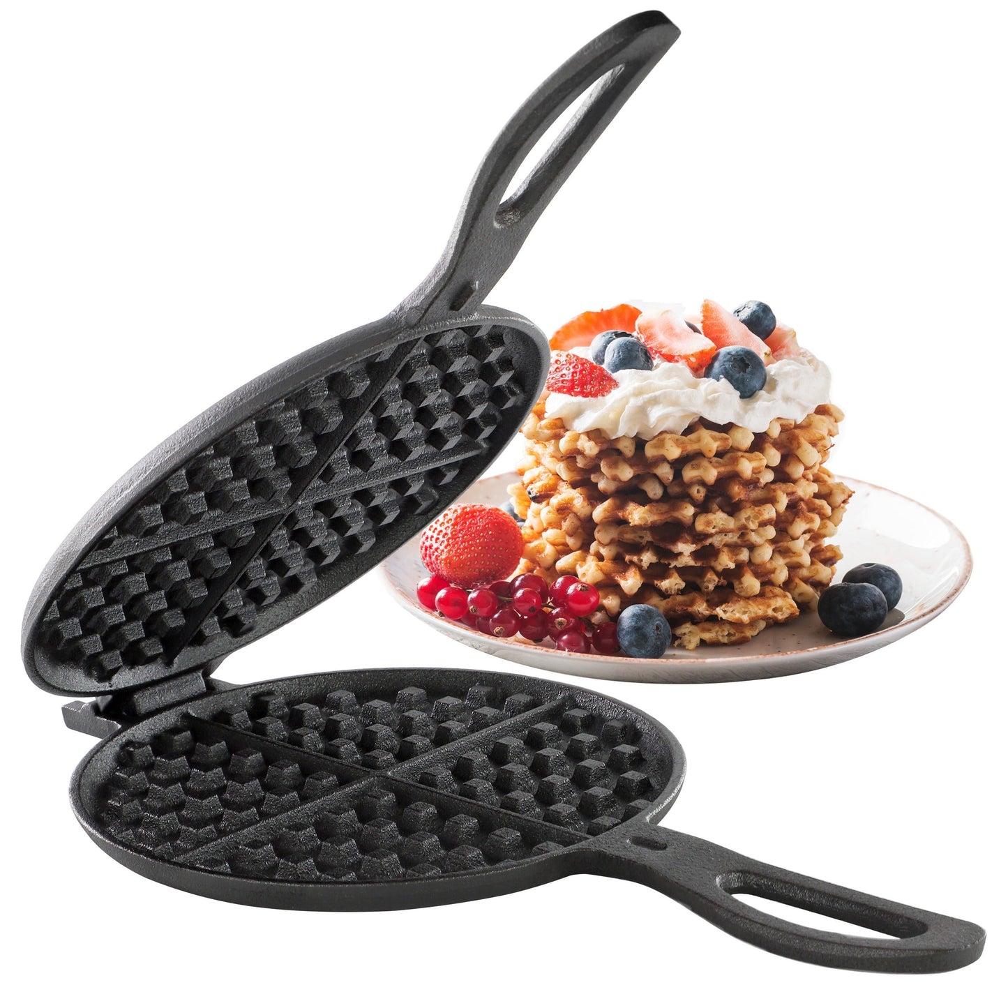 Megachef 6.7 Inch Round Cast Iron Pie Iron Outdoor/Camping Cookware with Long Handle LuxuryLifeWay Online Store