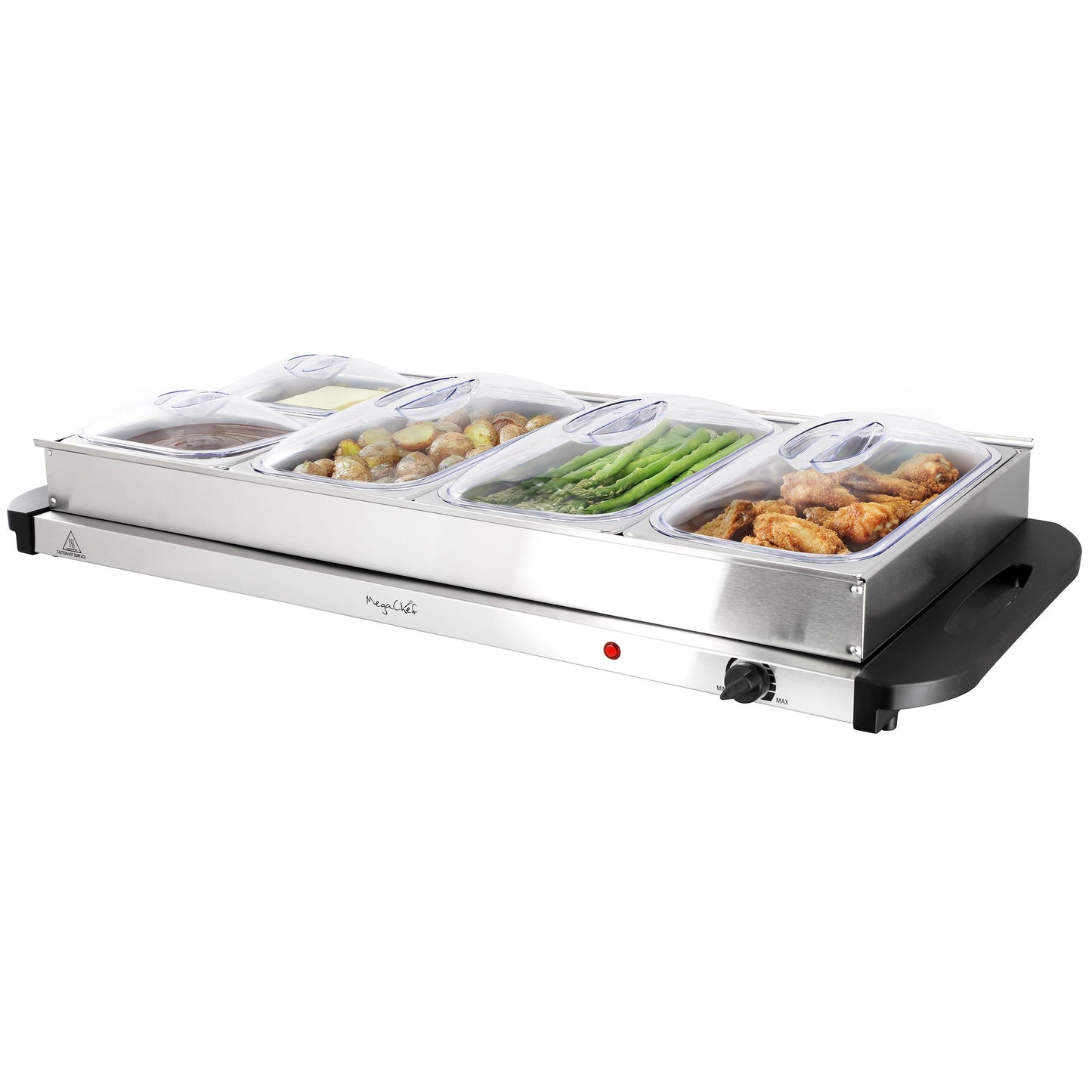 MegaChef Buffet Server & Food Warmer With 5 Removable Sectional Trays , Heated Warming Tray and Removable Tray Frame LuxuryLifeWay Online Store