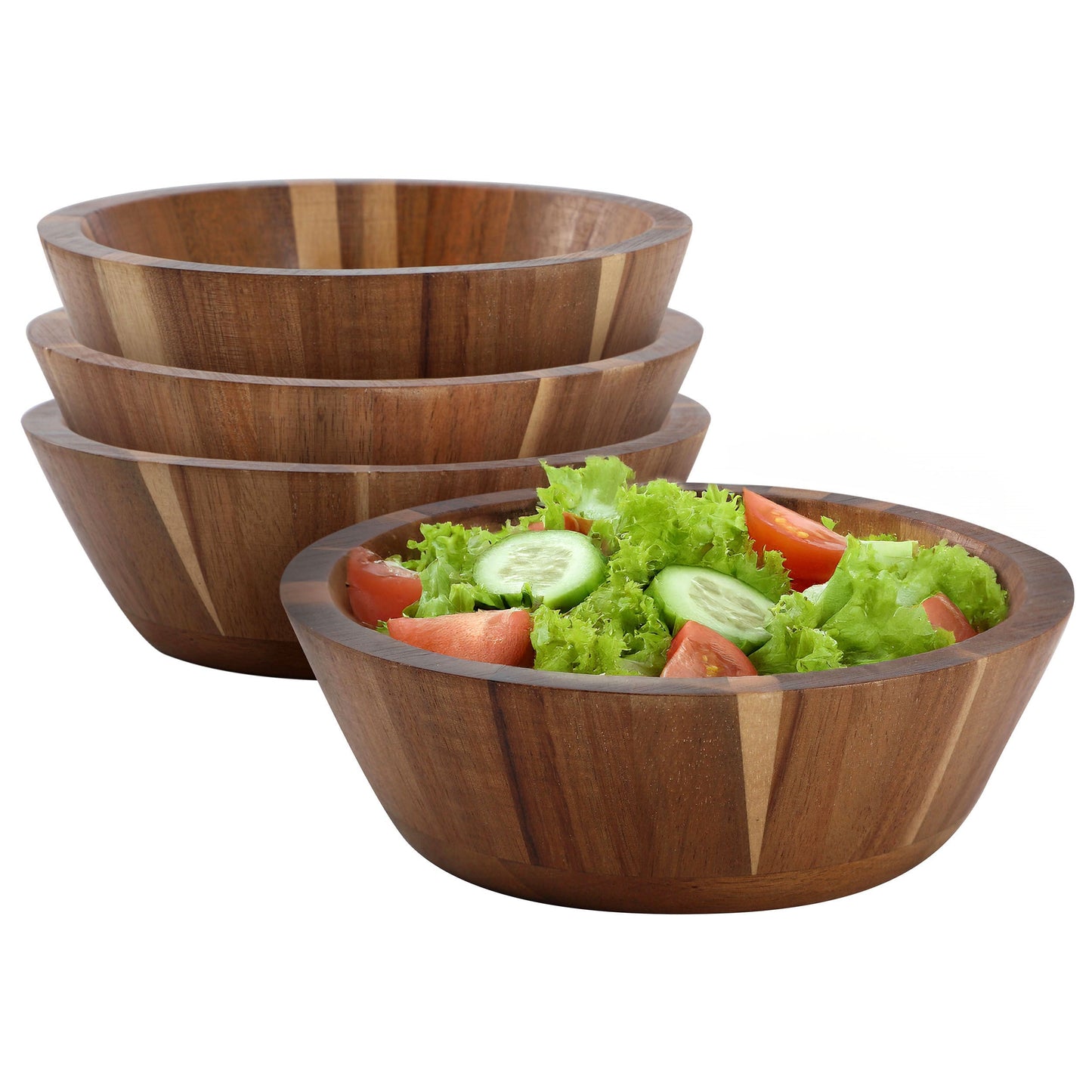MegaChef 4 Piece 6.75 Inch Acacia Wood Salad Bowl Set LuxuryLifeWay Online Store
