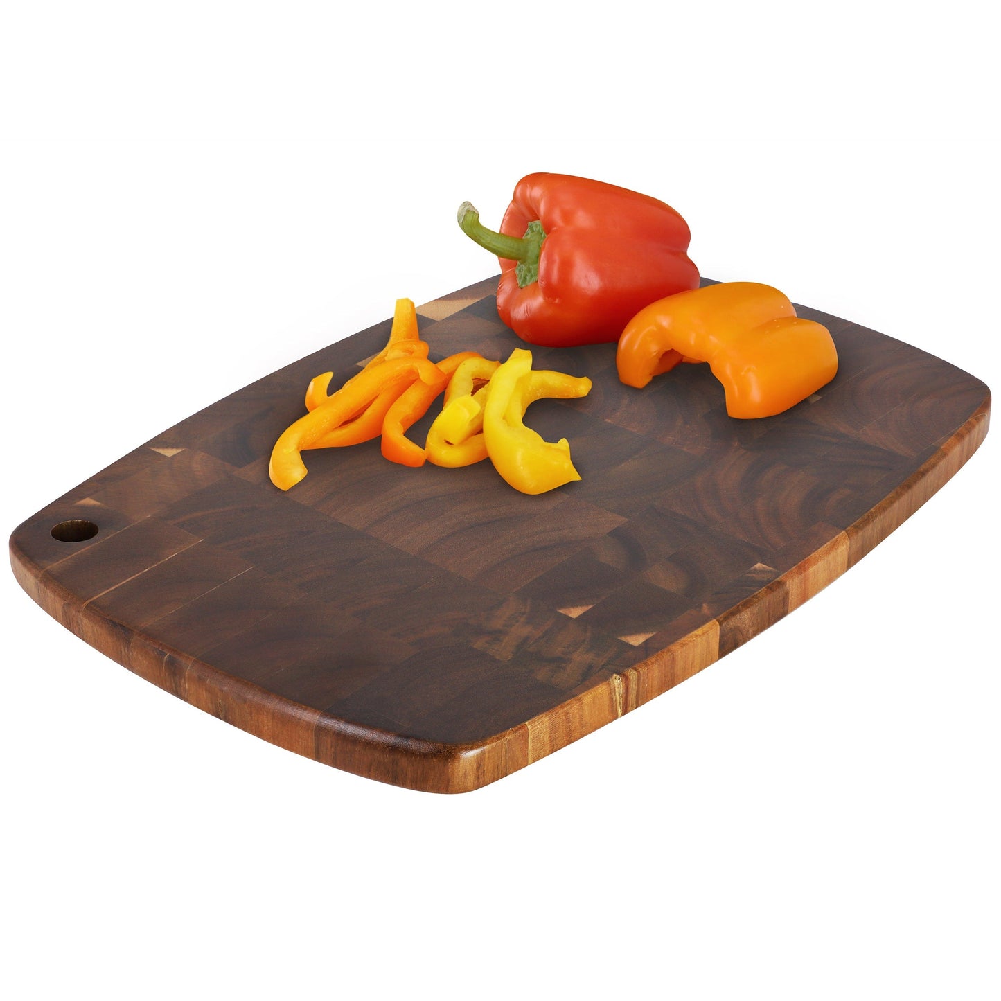MegaChef 15.5 x 10.5 Inch Acacia Wood Rectangular Cutting Board with Rounded Edge in Dark Brown LuxuryLifeWay Online Store