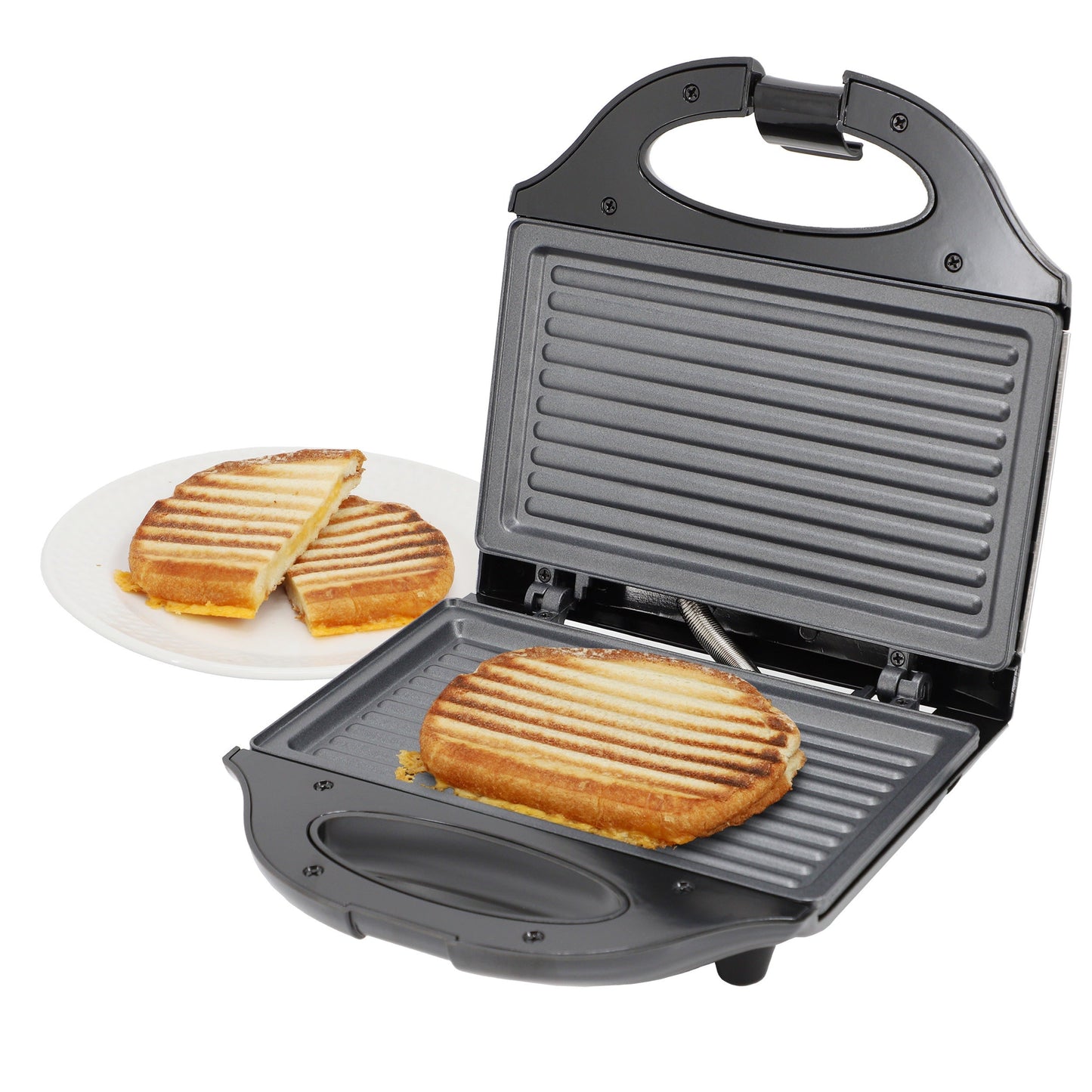MegaChef Electric Compact Aluminum Nonstick Sandwich Maker in Black LuxuryLifeWay Online Store