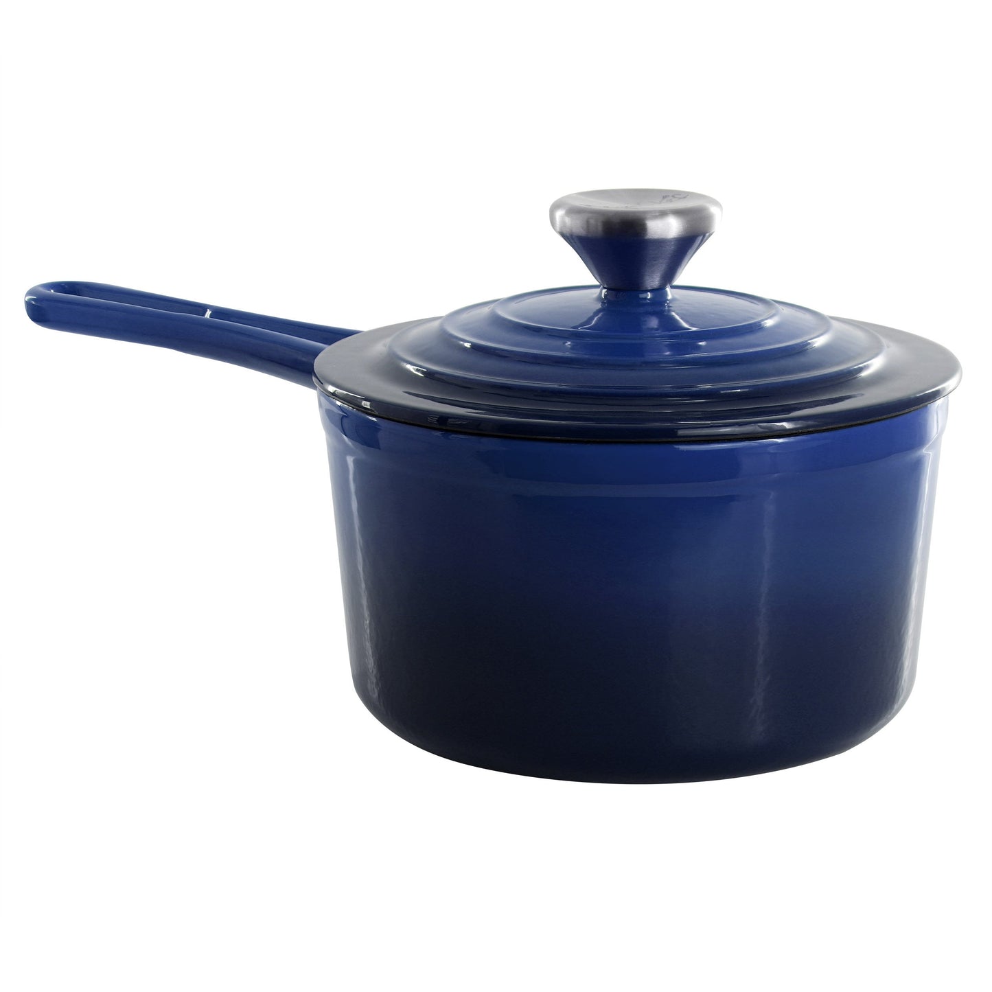 MegaChef 2 Quart Enameled Cast Iron Sauce Pan in Gradient Dark Blue LuxuryLifeWay Online Store