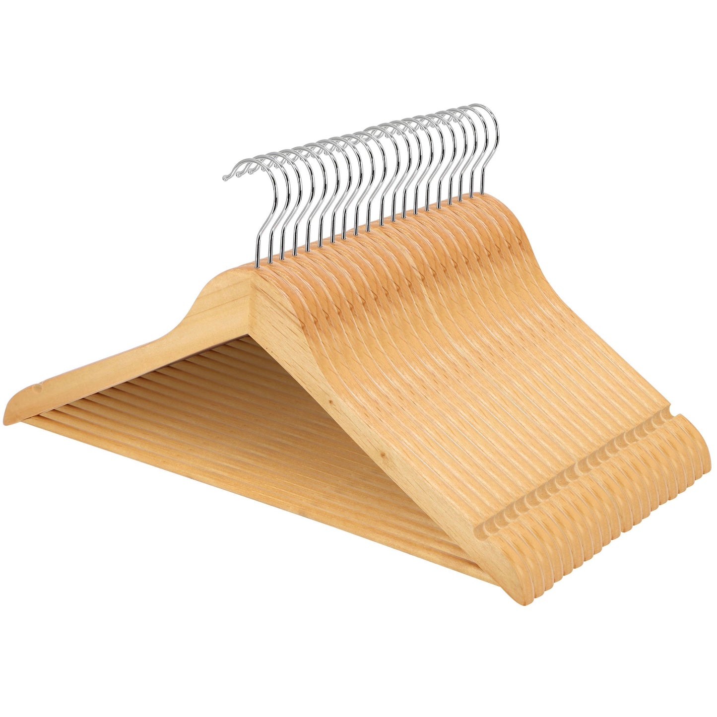 MegaChef 20 Piece Acacia Wood Swivel Hook Hanger Set in Light Brown LuxuryLifeWay Online Store