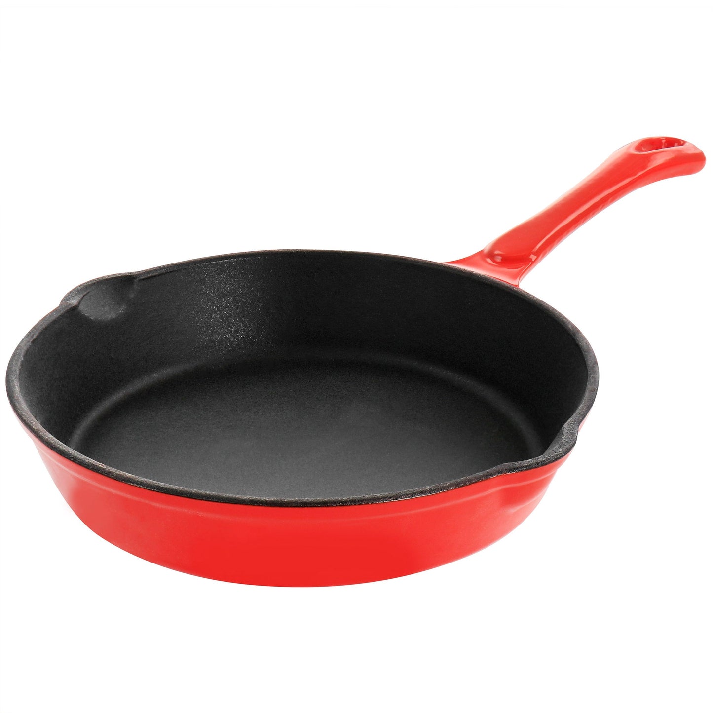 MegaChef Enameled Round 8 Inch PreSeasoned Cast Iron Frying Pan in Red LuxuryLifeWay Online Store