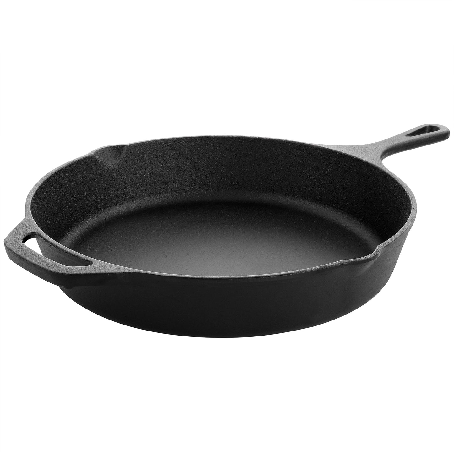 MegaChef 12 Inch Round Preseasoned Cast Iron Frying Pan in Black LuxuryLifeWay Online Store