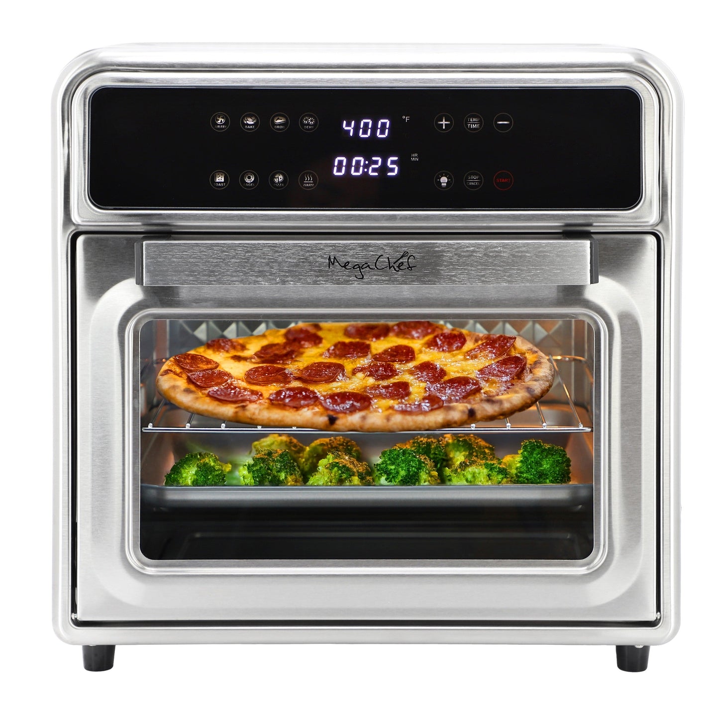 MegaChef 21.13 Quart Stainless Steel Digital Electric Multi-Function Air Fryer and Counter Top Oven in Silver LuxuryLifeWay Online Store