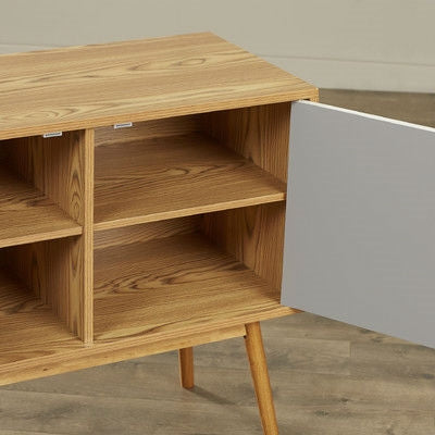 Mid-Century Modern Console Table Storage Cabinet with Solid Wood Legs LuxuryLifeWay Online Store