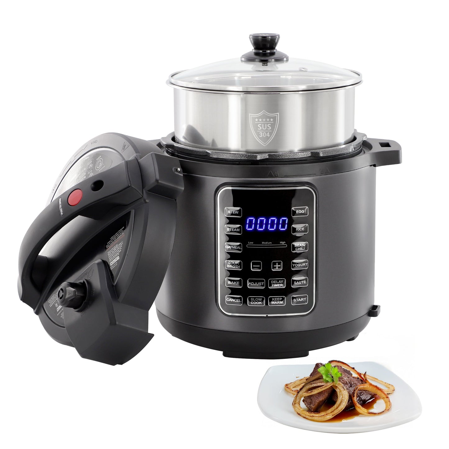 MegaChef 6 Quart 11-in-1 Electric Pressure Cooker, Multi-Cooker with Stainless Steel Crock LuxuryLifeWay Online Store