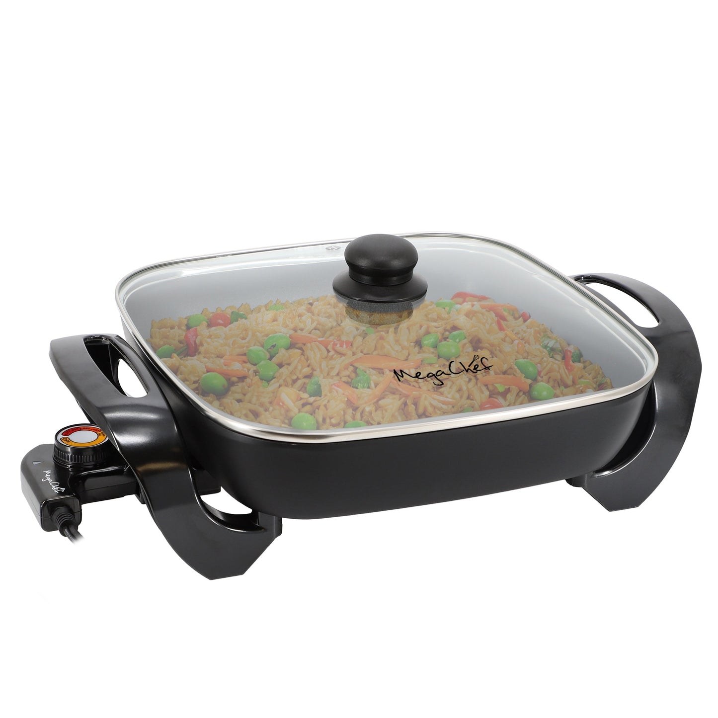 MegaChef 11.81 Inch Electric Skillet with Non-Stick Coating in Black LuxuryLifeWay Online Store