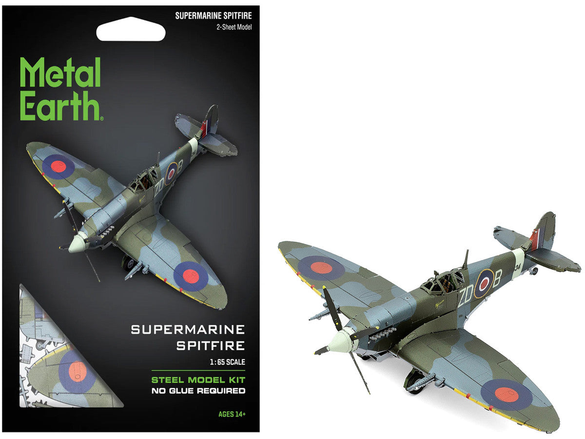 Model Kit Supermarine Spitfire Fighter Aircraft "British Royal Air Force" (Moderate Difficulty) Steel Model by Metal Earth LuxuryLifeWay Online Store