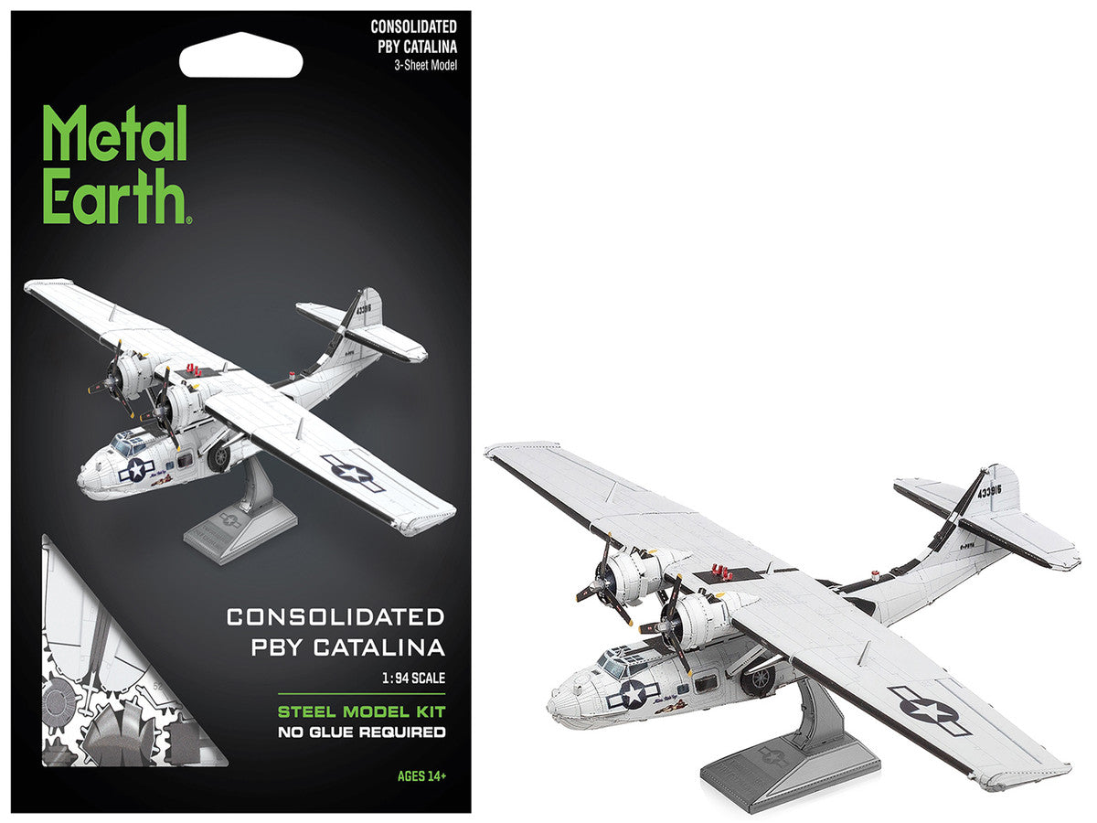 Model Kit Consolidated PBY Catalina Amphibious Aircraft "Miss Pick Up" United States Army Air Forces (Moderate Difficulty) Steel Model by Metal Earth LuxuryLifeWay Online Store