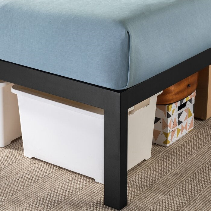 Full size 18 Inch Easy Assemble Metal Platform Bed Frame Wooden Slats LuxuryLifeWay Online Store