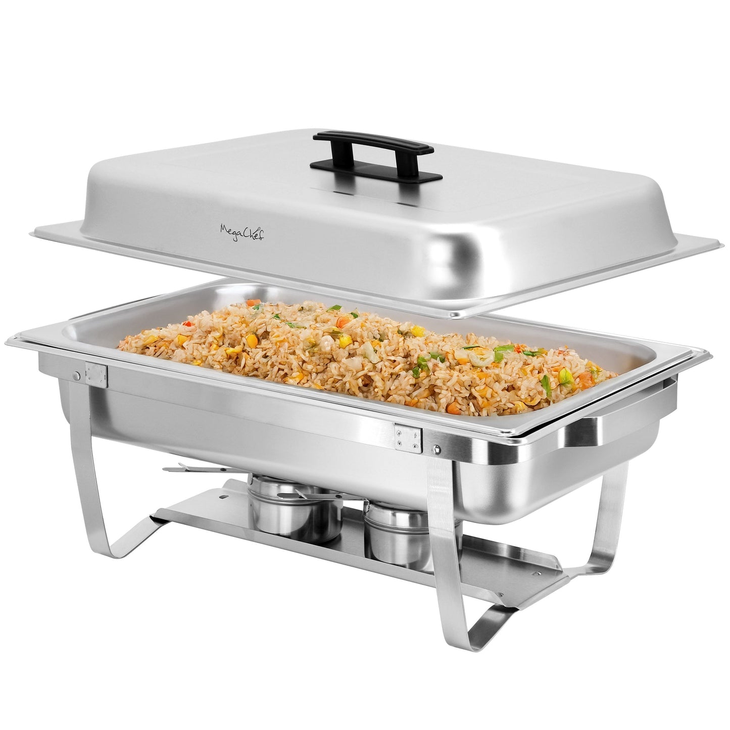 MegaChef 9.5 Quart Foldable Stainless Steel Professional Chafing Dish/Food Warmer/Buffet Server Serving Trays LuxuryLifeWay Online Store