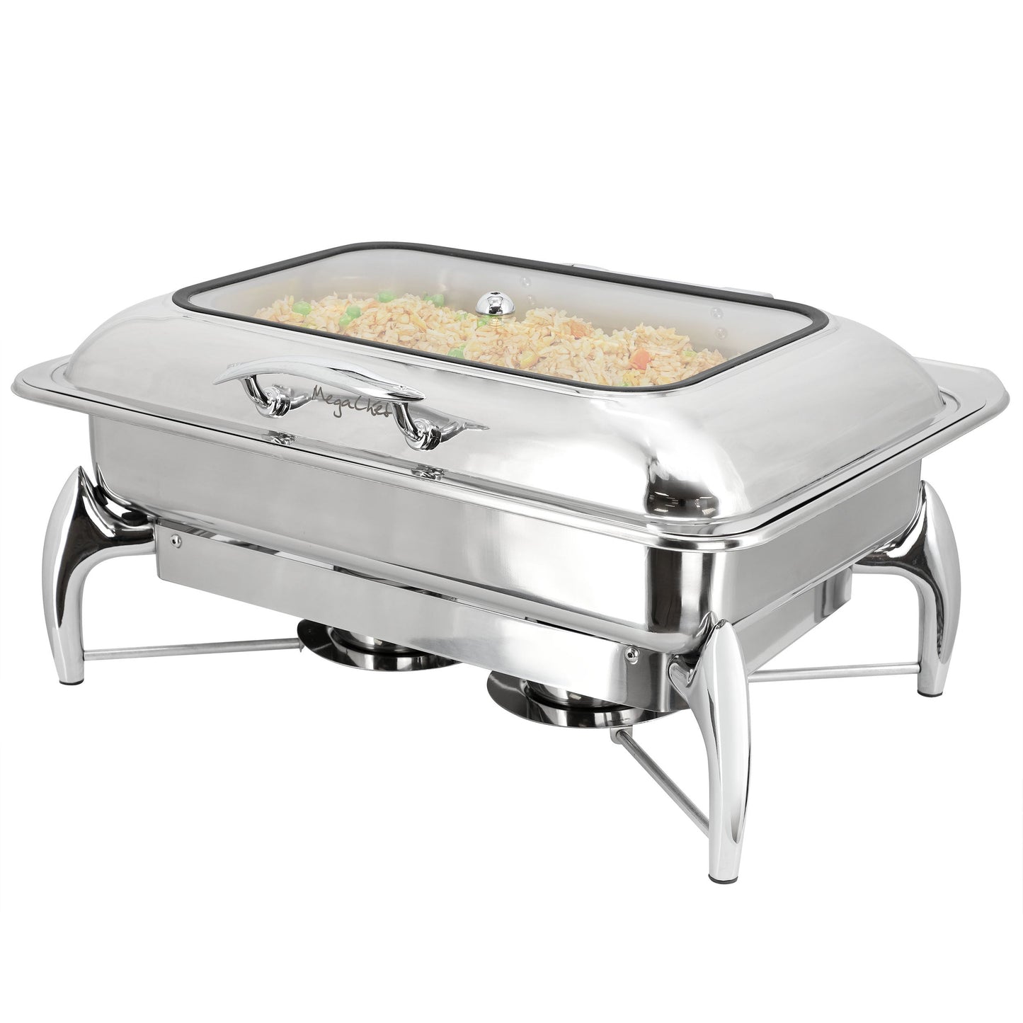 MegaChef 9.5 Quart Stainless Steel Rectangle Professional Chafing Dish/Food Warmer/Buffet Server Serving Trays LuxuryLifeWay Online Store