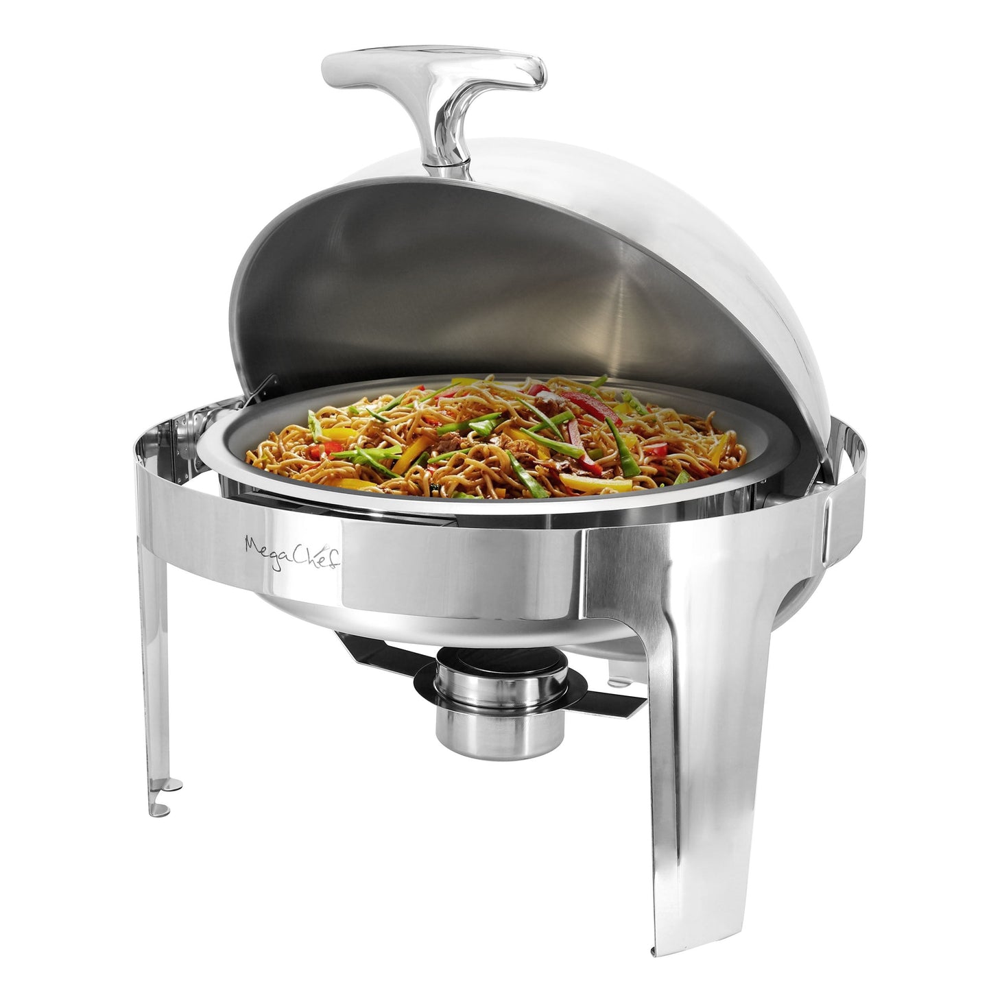 MegaChef 6.3 Quart Round Stainless Steel Dome Roll Top Professional Chafing Dish/Food Warmer/Buffet Server Serving Dish LuxuryLifeWay Online Store