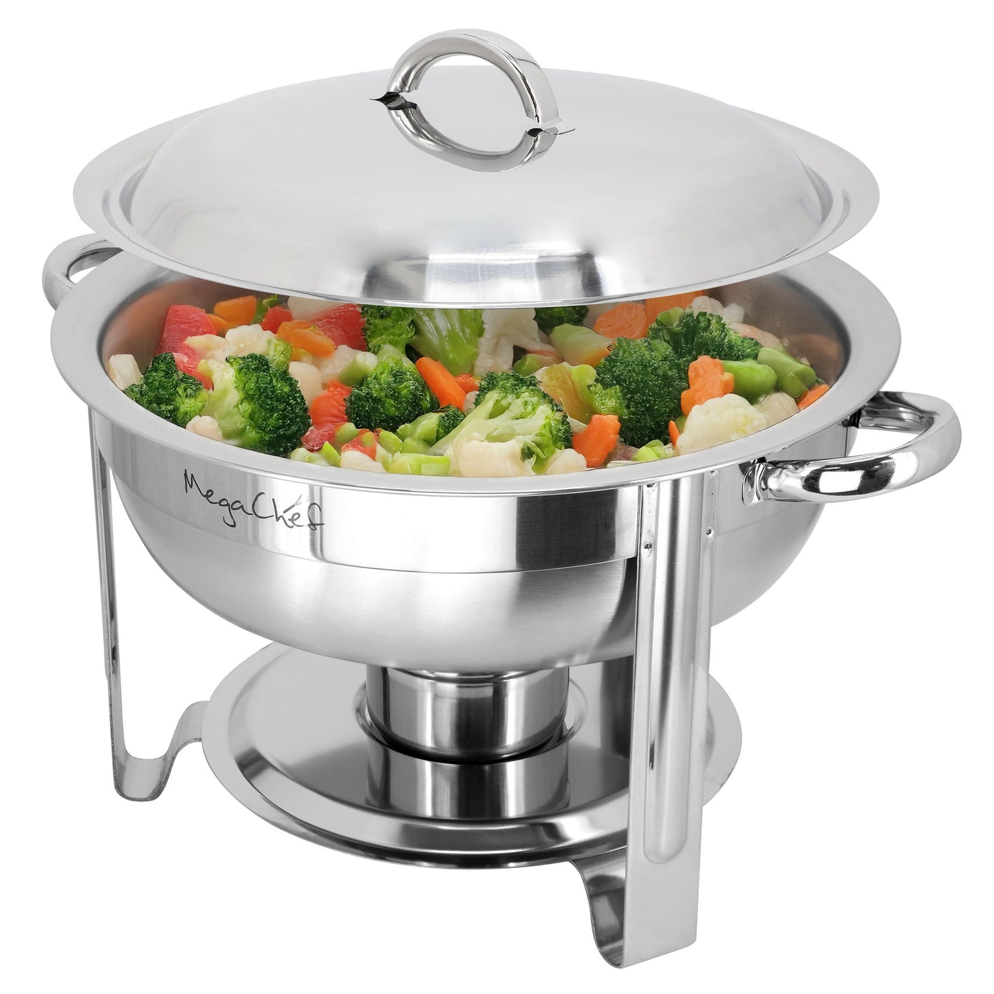 MegaChef 3.7 Quart Round Stainless Steel Professional Chafing Dish/Food Warmer/Buffet Server Serving Trays LuxuryLifeWay Online Store