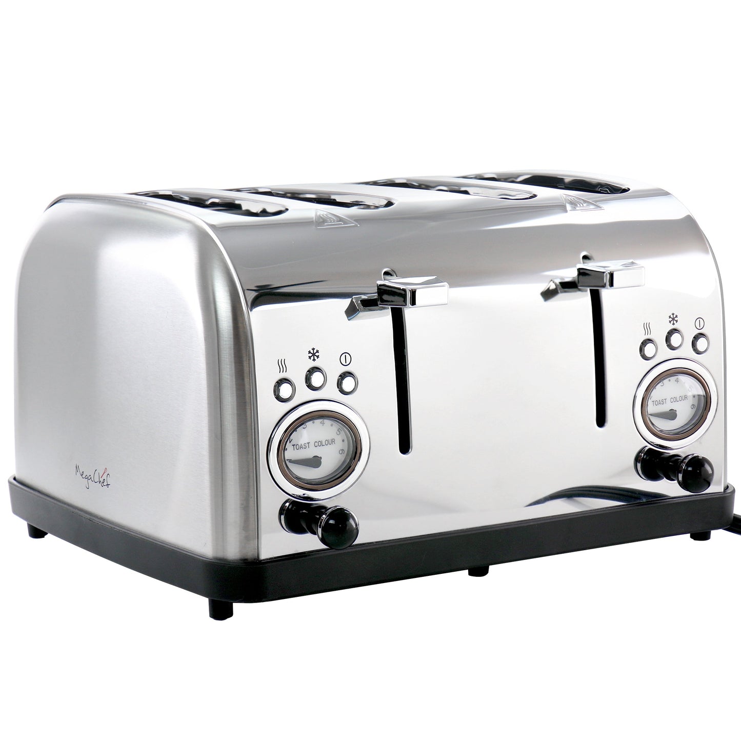 MegaChef 4 Slice Wide Slot Toaster with Variable Browning in Silver LuxuryLifeWay Online Store