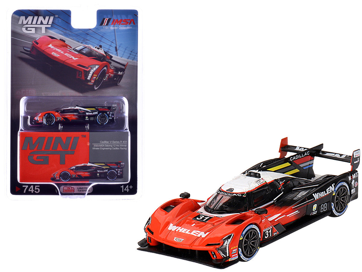 Cadillac V-Series.R #31 Jack Aitken - Pipo Derani - Alexander Sims "Whelen Engineering Racing" Winner IMSA "12 Hours of Sebring" (2023) Limited Edition to 5400 pieces Worldwide 1/64 Diecast Model Car by Mini GT LuxuryLifeWay Online Store