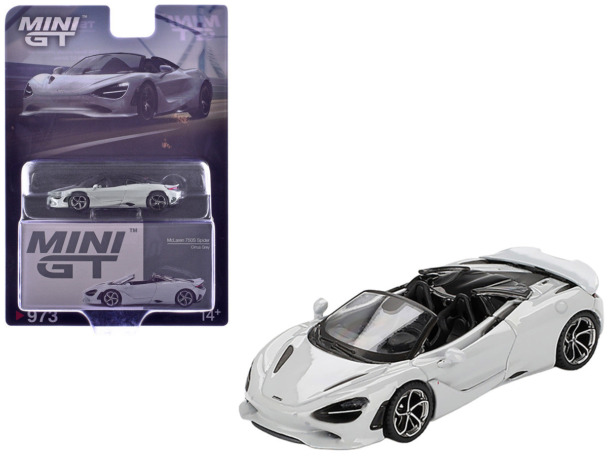 McLaren 750S Spider Cirrus Gray Limited Edition 1/64 Diecast Model Car by Mini GT LuxuryLifeWay Online Store