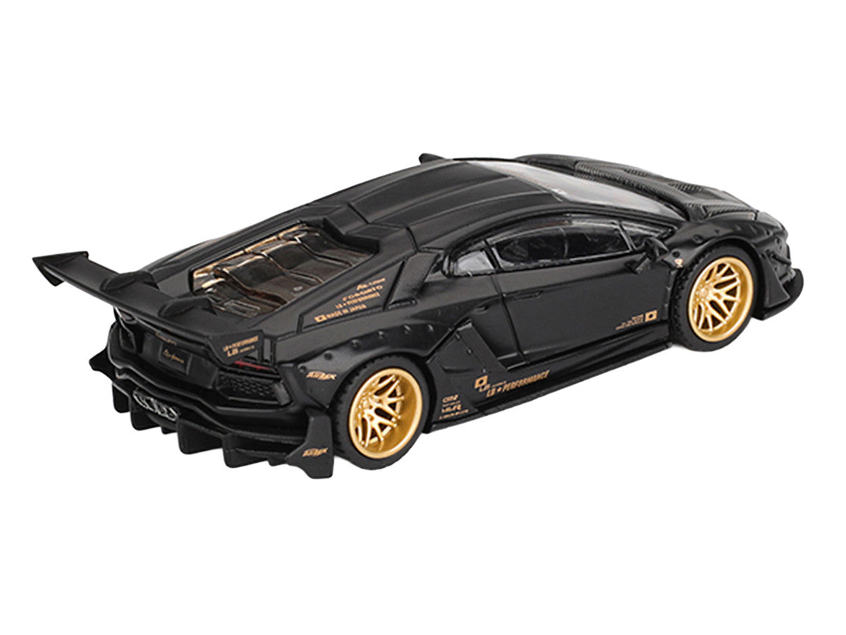 Lamborghini Aventador "LB-Works" Matt Black with Carbon Hood Limited Edition 1/64 Diecast Model Car by Mini GT LuxuryLifeWay Online Store